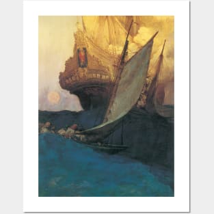 Attack on a Galleon by Howard Pyle Posters and Art